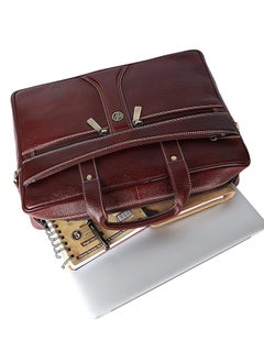 HAMMONDS FLYCATCHER Bombay Brown Leather 15.6 inch Laptop Messenger Bag (L=40,H=29, B=8 cm) LB164BR | 7G27  - Image 4