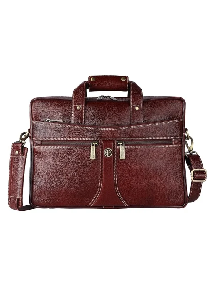 HAMMONDS FLYCATCHER Bombay Brown Leather 15.6 inch Laptop Messenger Bag (L=40,H=29, B=8 cm) LB164BR | 7G27