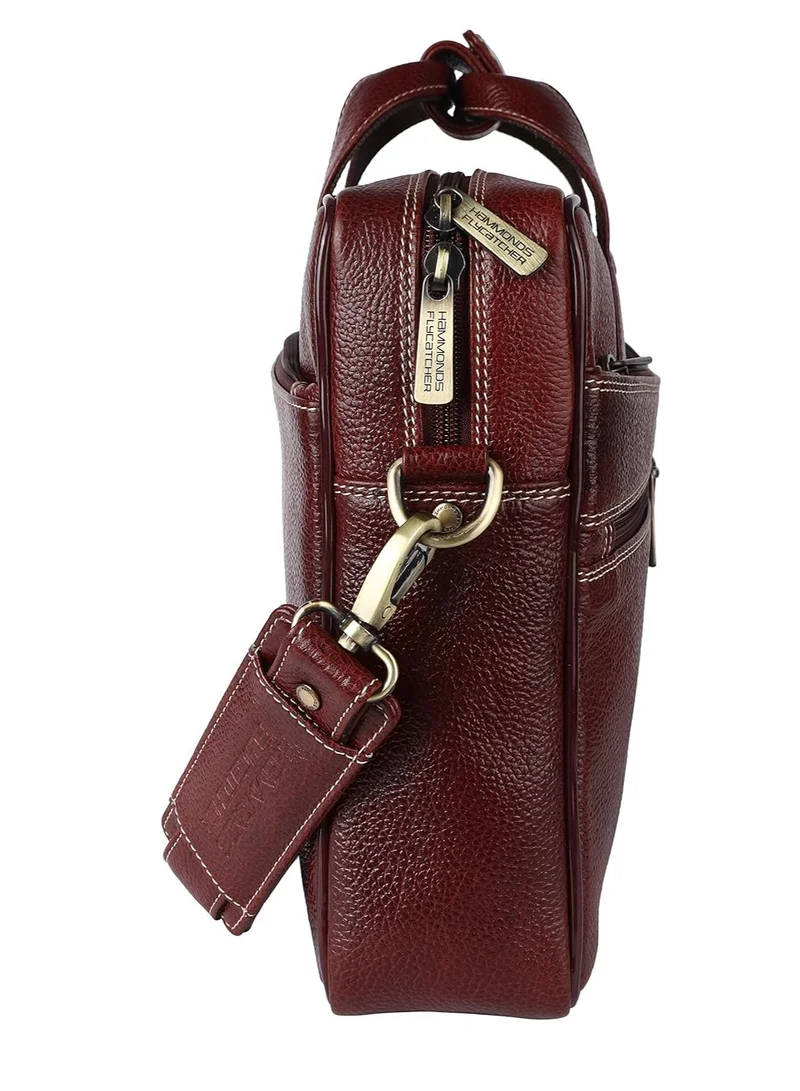 Hammonds Flycatcher  Bombay Brown Leather 15.6 inch Laptop Messenger Bag (L=40,H=29, B=8 cm) LB164BR | 7G27  | Best Price UAE