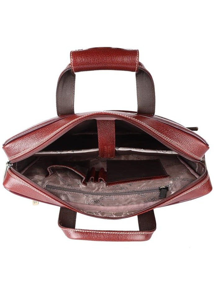 HAMMONDS FLYCATCHER Bombay Brown Leather 15.6 inch Laptop Messenger Bag (L=40,H=29, B=8 cm) LB164BR | 7G27  - Image 5