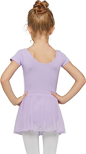 MdnMd Dance Ballet Leotards for Girls Toddler Purple with Tutu Skirt Outfit Dress (Lavender Purple, Age 4-6 / 4t,5t) - Image 2