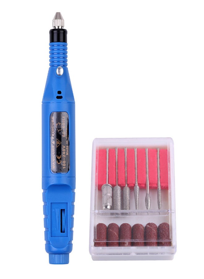 Electric Nail Drill Polish Kit 20000 RPM USB Power Nail Drill Pen Manicure Pedicure Machine with 6 Drill Bits for Home Salon Use - Image 1