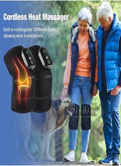 Generic Electric Heating Therapy Knee, Massager Shoulder Therapy Leg, Arthritis Elbow Pain Relief Warming Knee Pain Brace Massage 3 Heating Modes (2 Pieces)  - Image 5