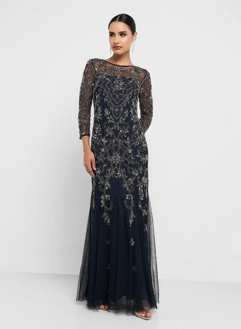 Adrianna Papell Embellished Evening Dress