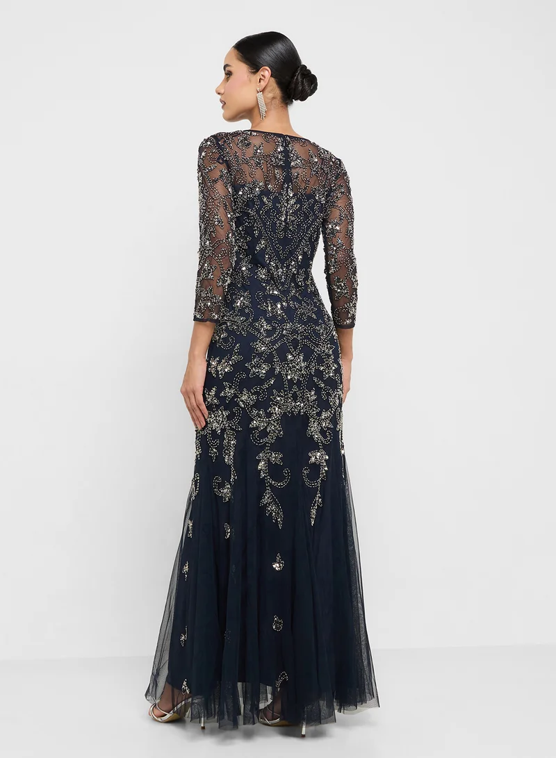 Adrianna Papell Embellished Evening Dress