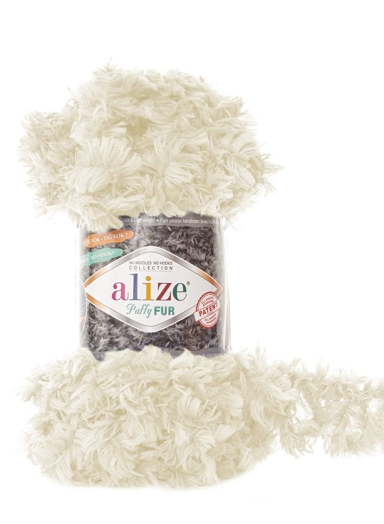 ALIZE PUFFY FUR HAND KNITTING YARN COLOR NO.6113 (PACK OF 3PCS)