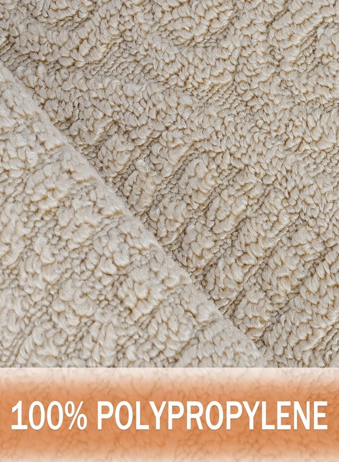 Echaprey Half Round Non-Slip Kitchen Bathroom Toilet Doormat Floor Rug Mat Keeps Your Floors Clean Home Decor (Large, Camel) - Image 4