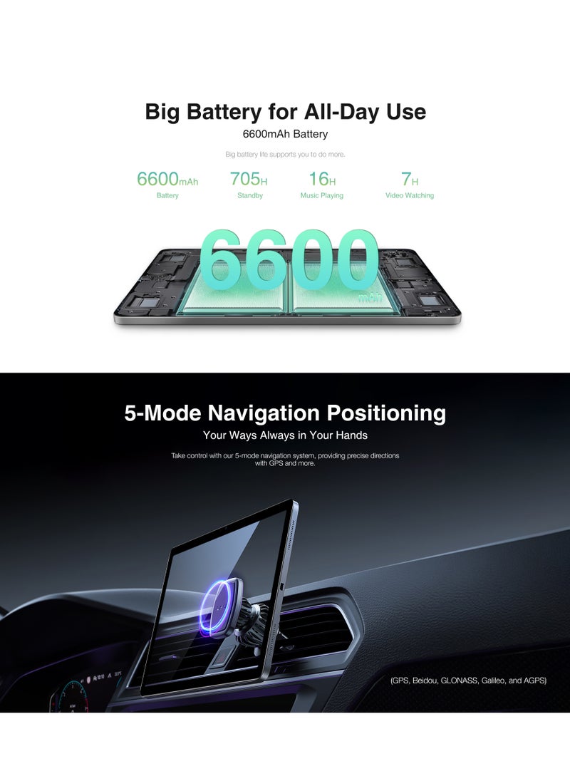 Doogee - T10S Smart Tablet 10.1-Inch FHD Display TUV Low Bluelight Android 13 Octa-Core Processor 128GB ROM 11GB(6+5) RAM 8+5MP Camera Dual SIM 4G Network 6600mAh Battery - Image 1