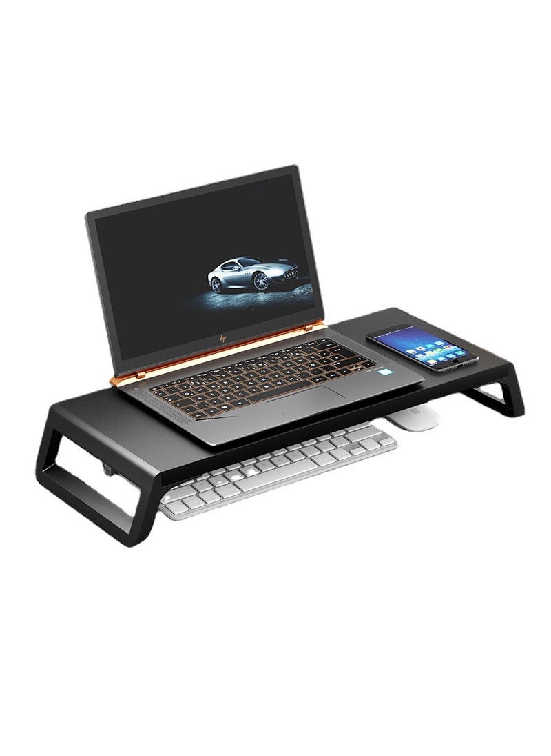 FlashHawk Monitor Stand,Computer Screen Riser for PC, Printer, Laptop,Ergonomic Wooden Computer Stand with Storage Organizer for Home Office,Black  - Image 1