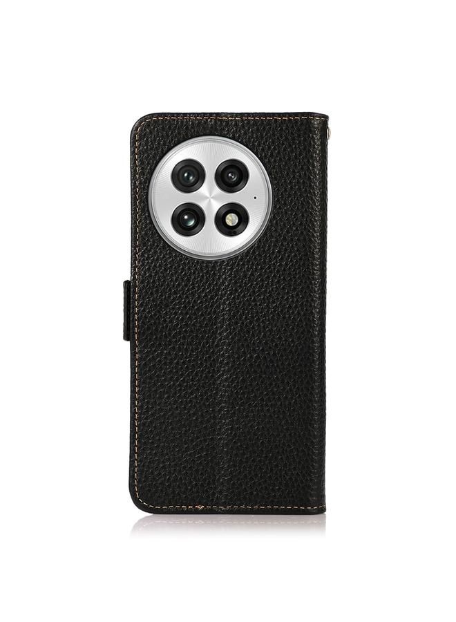 S-TOP Case For OnePlus 13 KHAZNEH Side-Magnetic Litchi Genuine Leather RFID Phone Case - Image 3