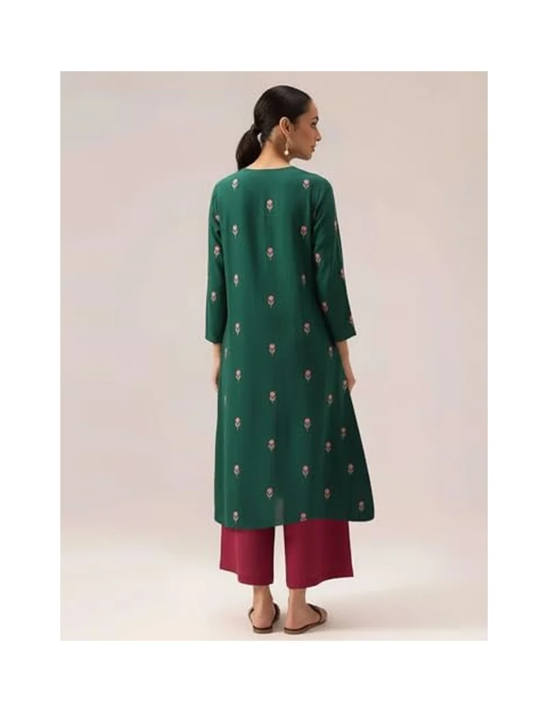 Gosriki GoSriKi Women's Viscose Printed A-Line Kurta with Palazzo for Women