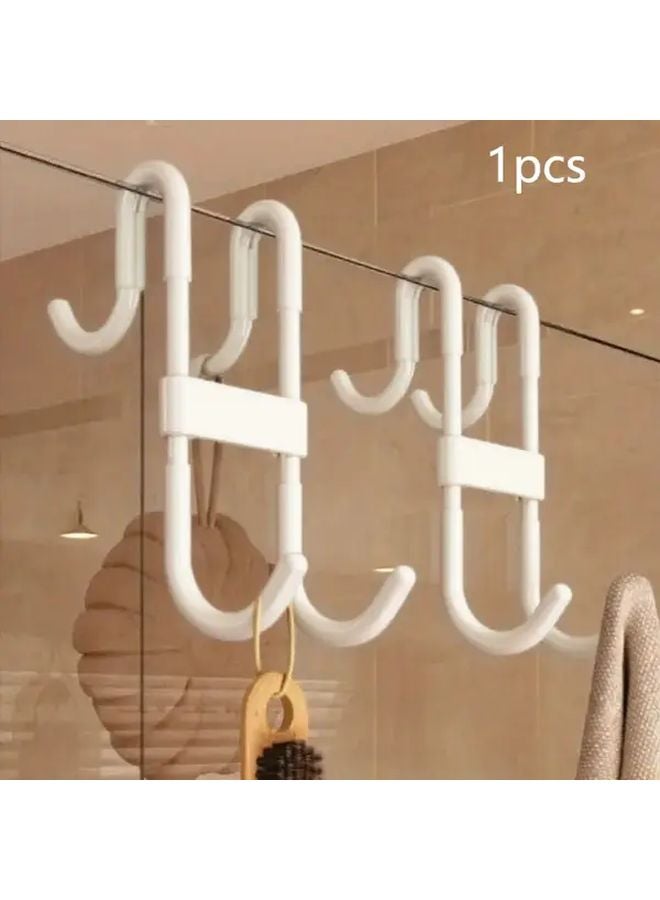 Gray S Shaped Shower Door Hook No Drill Space Saving Bathroom Organizer Strong Load Bearing - Image 3