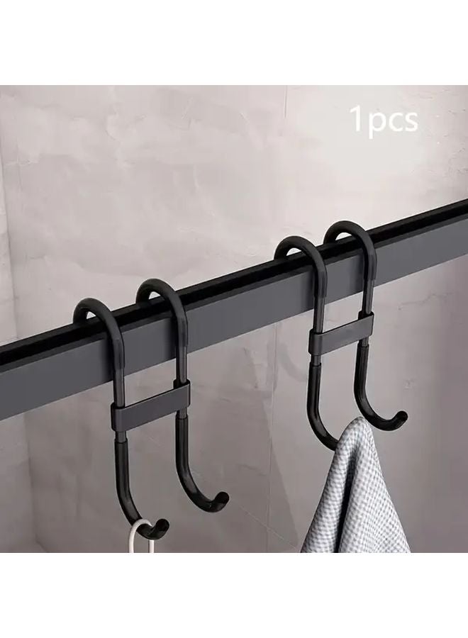 Gray S Shaped Shower Door Hook No Drill Space Saving Bathroom Organizer Strong Load Bearing - Image 4