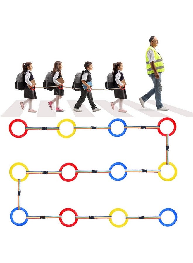Yunsailing 12 Sets Toddlers Walking Ropes Preschool Walking Rope for Kids Handles Safety Colorful Line Detachable Transition Rope for Children's School Kindergarten Outdoor Supplies Wrist Leashes - Image 1