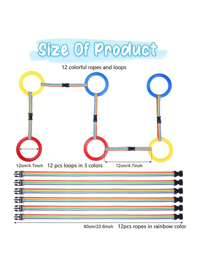 Yunsailing 12 Sets Toddlers Walking Ropes Preschool Walking Rope for Kids Handles Safety Colorful Line Detachable Transition Rope for Children's School Kindergarten Outdoor Supplies Wrist Leashes - Image 2