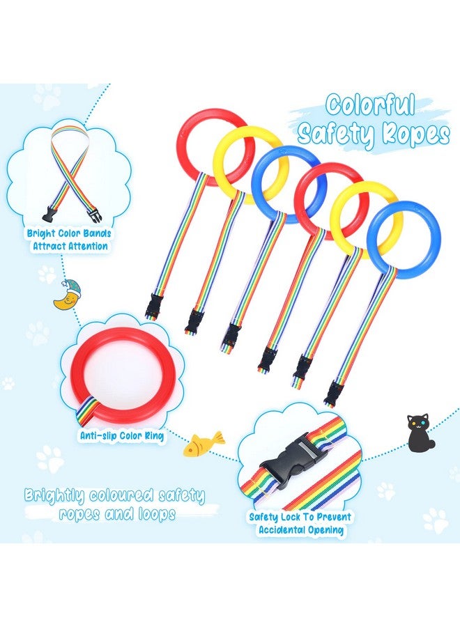 Yunsailing 12 Sets Toddlers Walking Ropes Preschool Walking Rope for Kids Handles Safety Colorful Line Detachable Transition Rope for Children's School Kindergarten Outdoor Supplies Wrist Leashes - Image 3