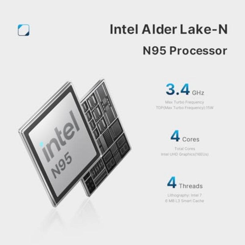 كمبيوتر مكتبي صغير B95 ويندوز 11 برو، الدر ليك-N95 حتى 3.4GHz ، 16GB DDR4 RAM 512GB SSD، شاشة ثلاثية 4K، USB-C/HDMI2.0 x2، شبكة LAN 2.5G، واي فاي 5، بلوتوث 5.0 كمبيوتر صغير للمنزل والمكتب من بوس جيم - Image 2