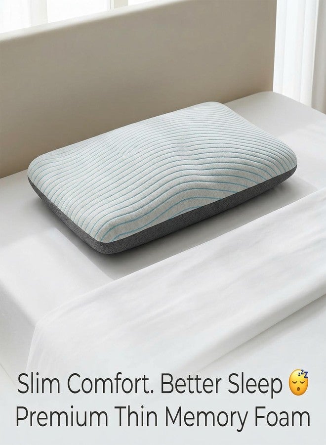 ROMA PUF Savaro Thin Memory Foam Pillow for Sleeping, 24x16 Inch, Soft Orthopedic Pillow for Neck, Cervical Shoulder Support, for Side & Back Sleepers, Breathable for Home & Hotel Use (Dream Wave) - Image 2