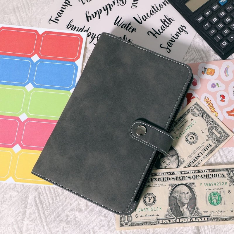 موادير حلقات A6، مخطط للميزانية - دفتر ملوثات بفارقين مفتوحين بهدفستين مع أكياس للمودير، منصات نقدية، أوراق ميزانية، ملصقات تسمية ومودير حلقات للدفتر الملوث - Image 4