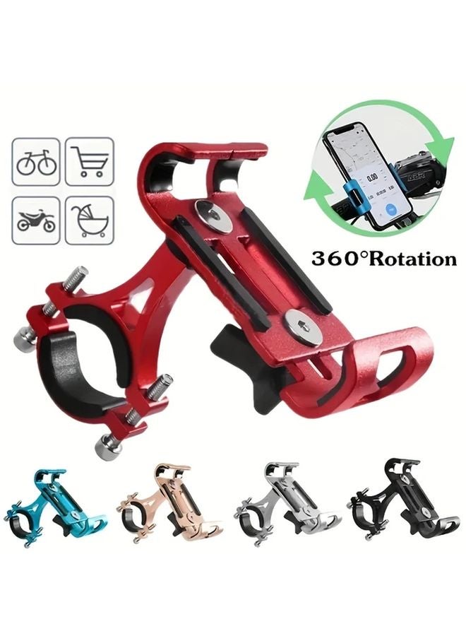 Aluminum Alloy Bike Phone Mount 360 Degree Rotating Silvery Adjustable Frame Bracket - Image 2
