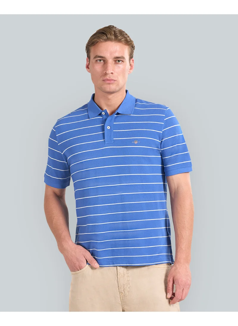غانت Gant Striped Short Sleeve Polo For Men (Green & White)