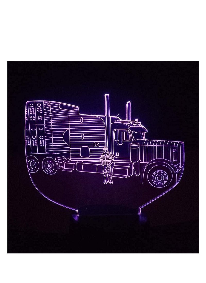 Generic 3D Illusion Night Light 7 Color LED Vision Baby Bedroom Sleeping Wing Tractor AA Power Supply Table Mood Children Birthday Part Decor Kidsleep Party Colorful Gift Remote Control  - Image 1