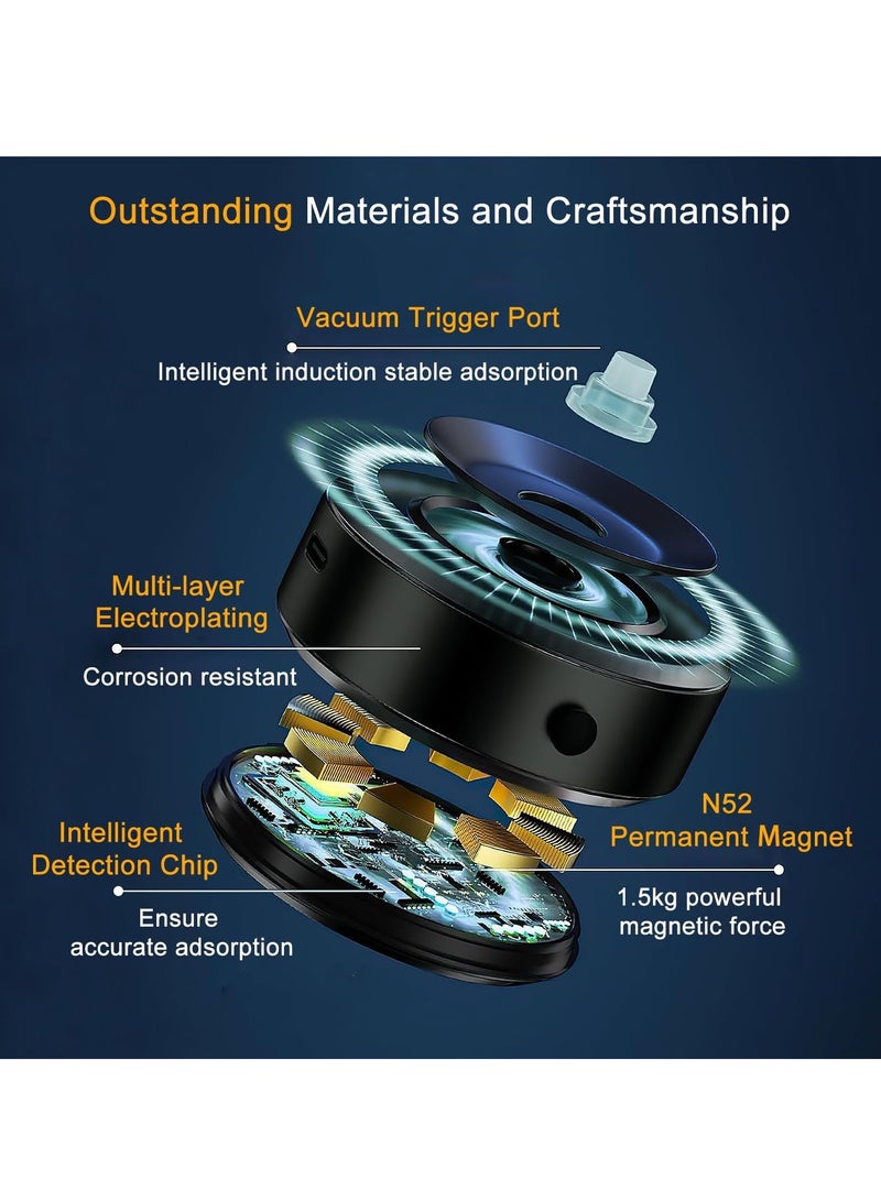 ELTRAZONE Electric Vacuum Magnetic Suction Phone Mount, Hands-Free Shower Phone Holder, Magnetic Cell Phone Holder for Car/Gym/Mirror/Smooth Surface, Compatible with Magsafe iPhone & Android - Image 5