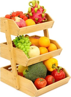 Generic 3-Tier Bamboo Kitchen Stand - Perfect Organization for Your Kitchen -L  - Image 1