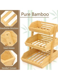 Generic 3-Tier Bamboo Kitchen Stand - Perfect Organization for Your Kitchen -L  - Image 2