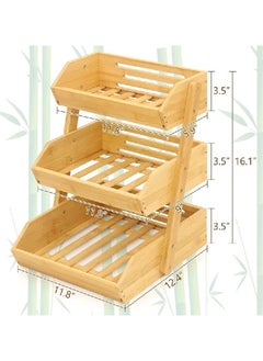 Generic 3-Tier Bamboo Kitchen Stand - Perfect Organization for Your Kitchen -L  - Image 4