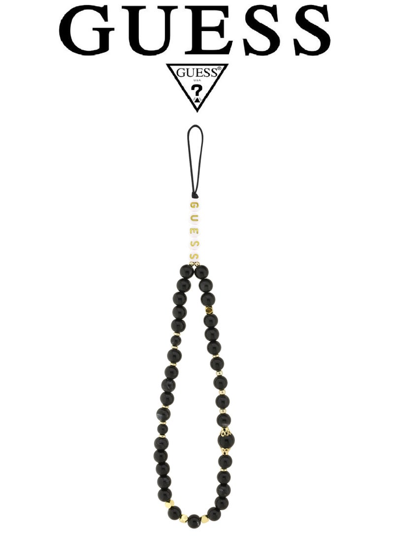 CG MOBILE Luxury embossed leather iPhone 17 Pro case with bracelet. MagSafe wireless charging iPhone cover iphone 17 pro. Shockproof, durable back protection iphone 17 pro back cover. French-designed, elegant iphone 17 pro cover, certified in partnership with GUESS and CG MOBILE. Black phone case. - Image 3