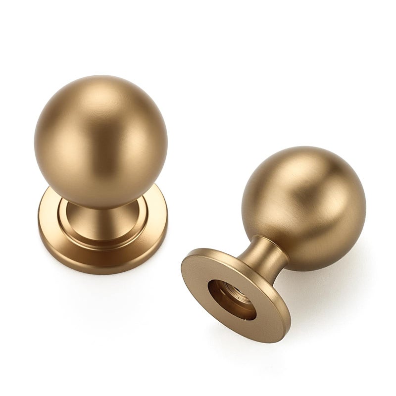 Ravinte Decor 12 Pack Champagne Bronze Cabinet Knobs, Round Ball Knobs for Kitchen Cabinets, Drawers, 0.85 Inch - Image 1