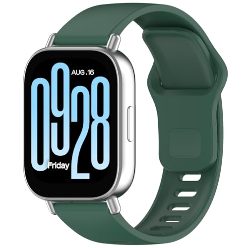 Tobfit Solicone Strap Compatible with Redmi Watch 5 Active, Sport Waterproof Replacement Strap for Redmi Watch 5 Lite/Active band,Dark Green - Image 1
