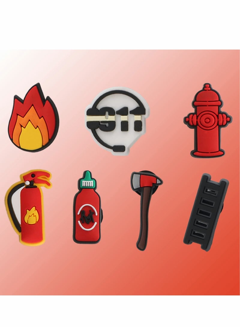 Excefore Crocs Charms, Fireman Theme Shoe Decoration Charms, Lifeguard Fire Extinguisher Fire Hydrant Shoe Charms for Shoe Clog Sandals Wristband Bracelet, Party Favor Holiday Birthday Gifts - Image 5