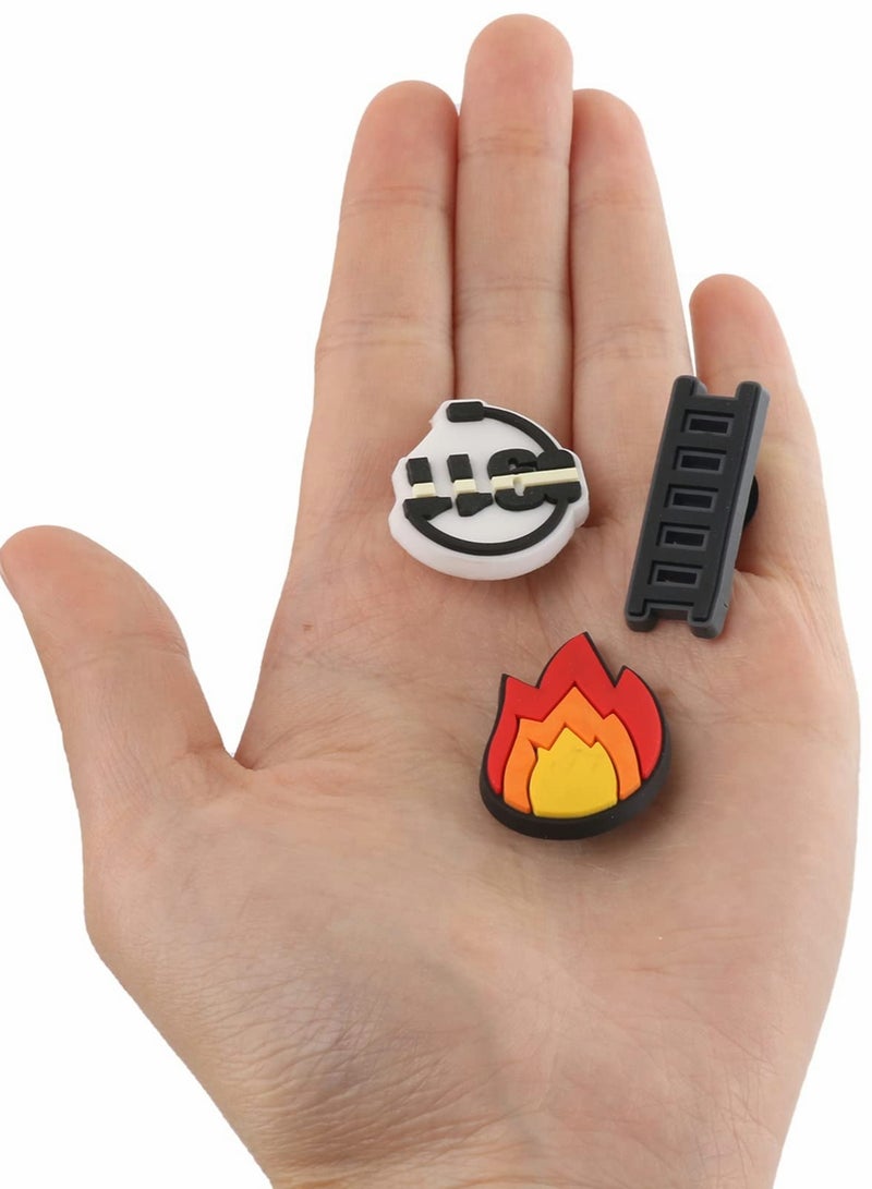 Excefore Crocs Charms, Fireman Theme Shoe Decoration Charms, Lifeguard Fire Extinguisher Fire Hydrant Shoe Charms for Shoe Clog Sandals Wristband Bracelet, Party Favor Holiday Birthday Gifts - Image 3