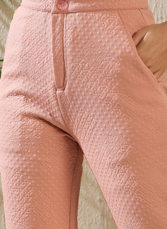 StyleStone معطف بياقة شال بتصميم ذاتي من ستايل ستون مع بنطلونات متناسقة باللون الوردي - Image 3