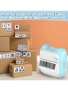 WENTCCION Mini Printer Sticker Maker Thermal Sticker Printer Inkless Pocket Printer, Inkless Printer Mini Blue Sticker Printer Machine  - Image 4