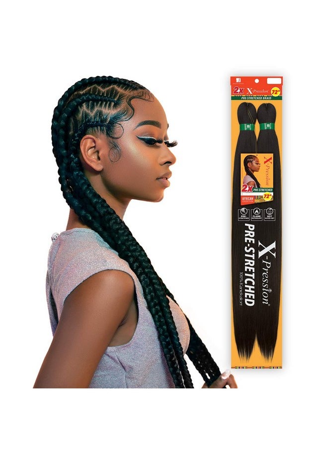 Sensationnel - Xpression Prestretched Braiding Hair All Kanekalon Flame Retardant Smooth Yaki Braid Hair Extension 72 Inch (1 Pack 2) - Image 1