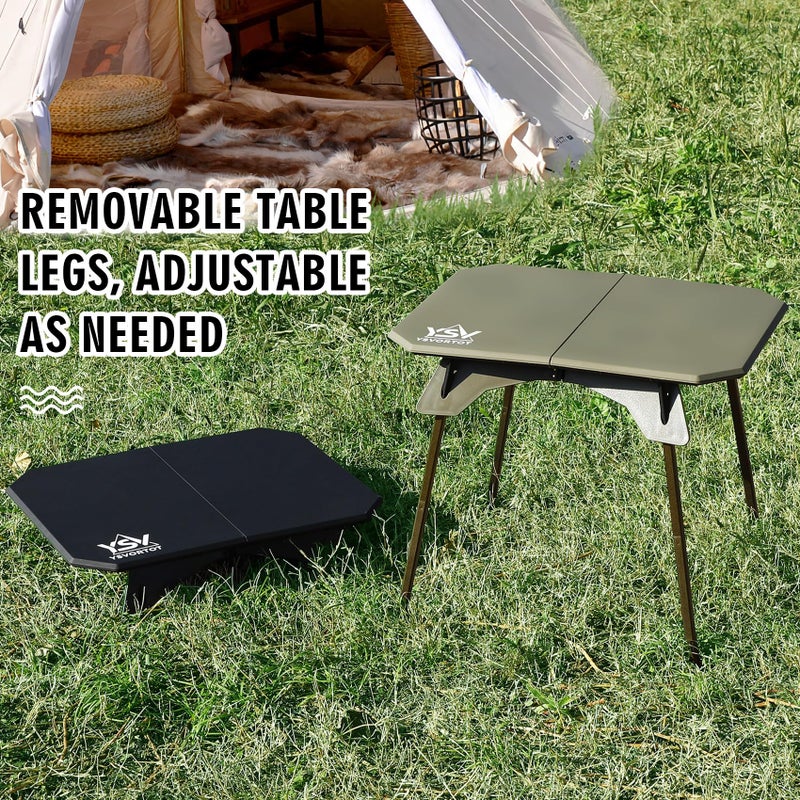 YSVORTOT Ultralight Folding Camping Table - 2 Height Adjustable Portable Outdoor Picnic Beach Desk with Carry Bag,Compact for Backpacking,Camp,Travel,Patio - Image 2