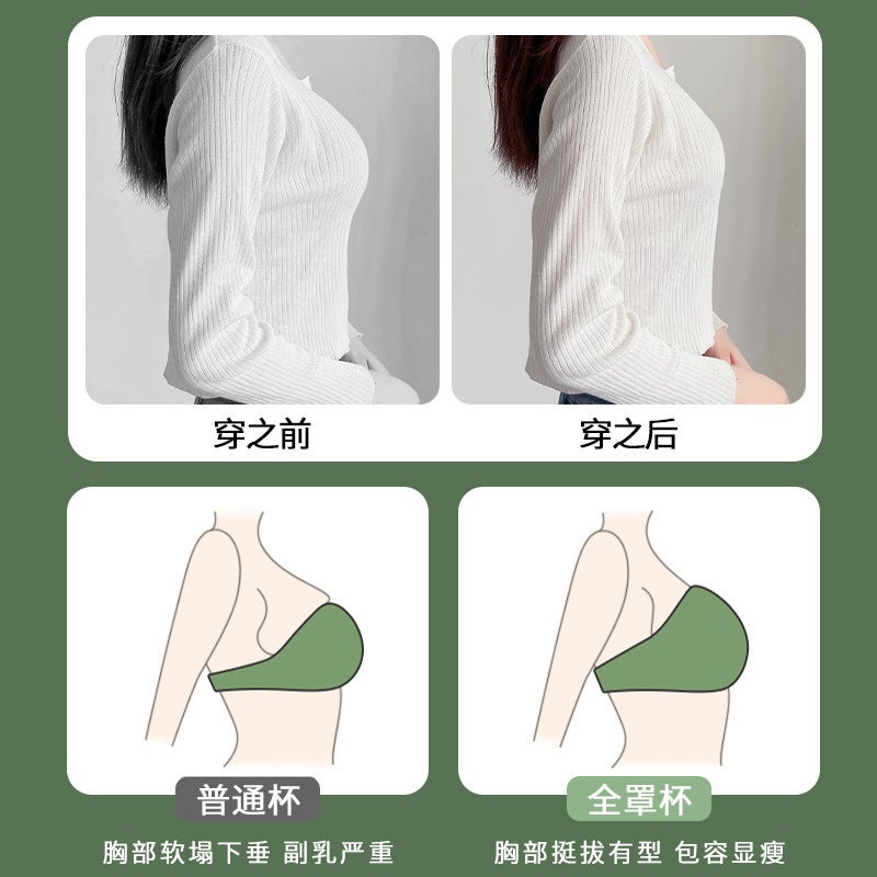 Beauty Salon Underwear Women'S Big Chest Small Thin Full Cup Anti-Drooping Push Up Sponge-Free Plus Size Bra - Image 5