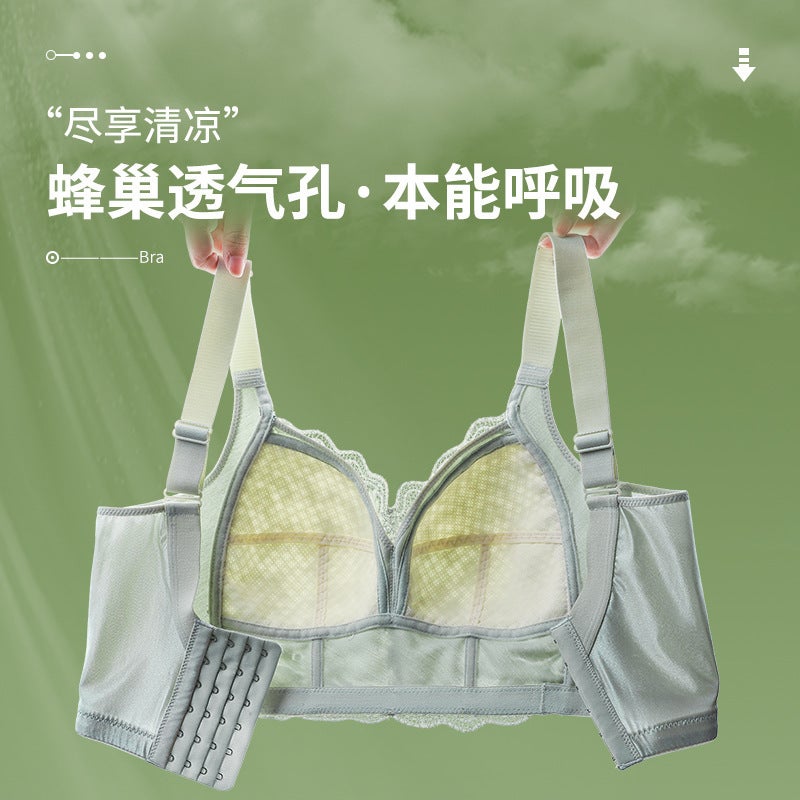 Beauty Salon Underwear Women'S Big Chest Small Thin Full Cup Anti-Drooping Push Up Sponge-Free Plus Size Bra - Image 4
