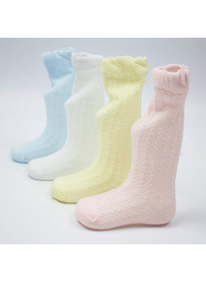 Geustos Newborn Baby Girls Boys Cotton Knee High Socks Summer Anti-mosquito Stockings 5 pairs - Image 5