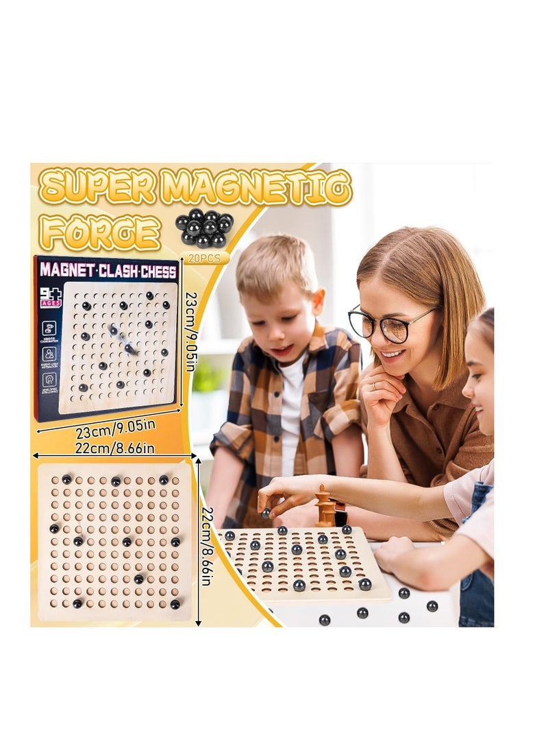 SYOSI Magnetic Chess Game, Magnet Chess Board Game, Infinity Game Table Magnetic Balls, Travel Chess Stones Set Party Supplies for Family Gathering(B) - Image 3