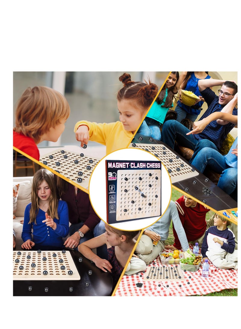 SYOSI Magnetic Chess Game, Magnet Chess Board Game, Infinity Game Table Magnetic Balls, Travel Chess Stones Set Party Supplies for Family Gathering(B) - Image 2