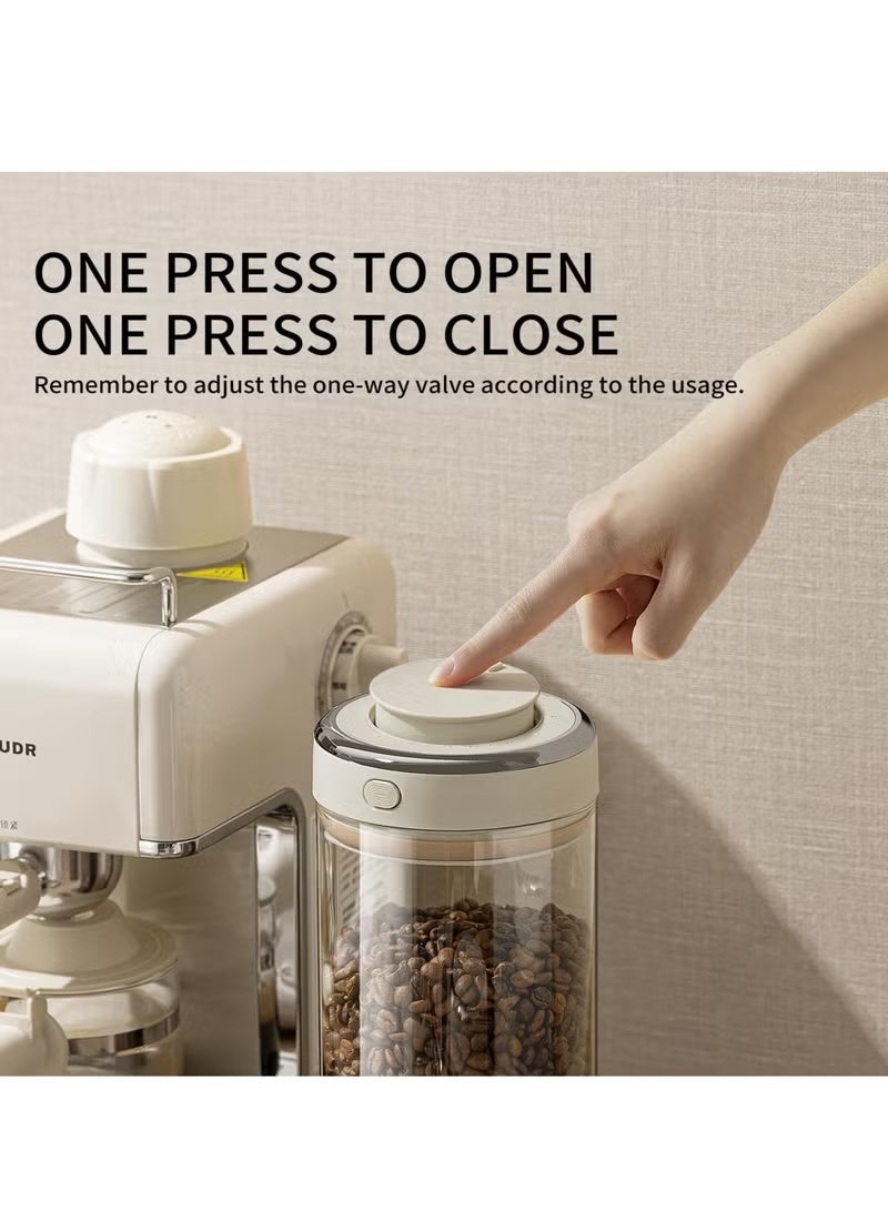 RUIYADA Vacuum Sealed Coffee Canister Coffee Container with One-Way CO2 Valve and Freshness Tracker, Perfect for Coffee Bean Storage,1700ml Large Capacity - Image 2