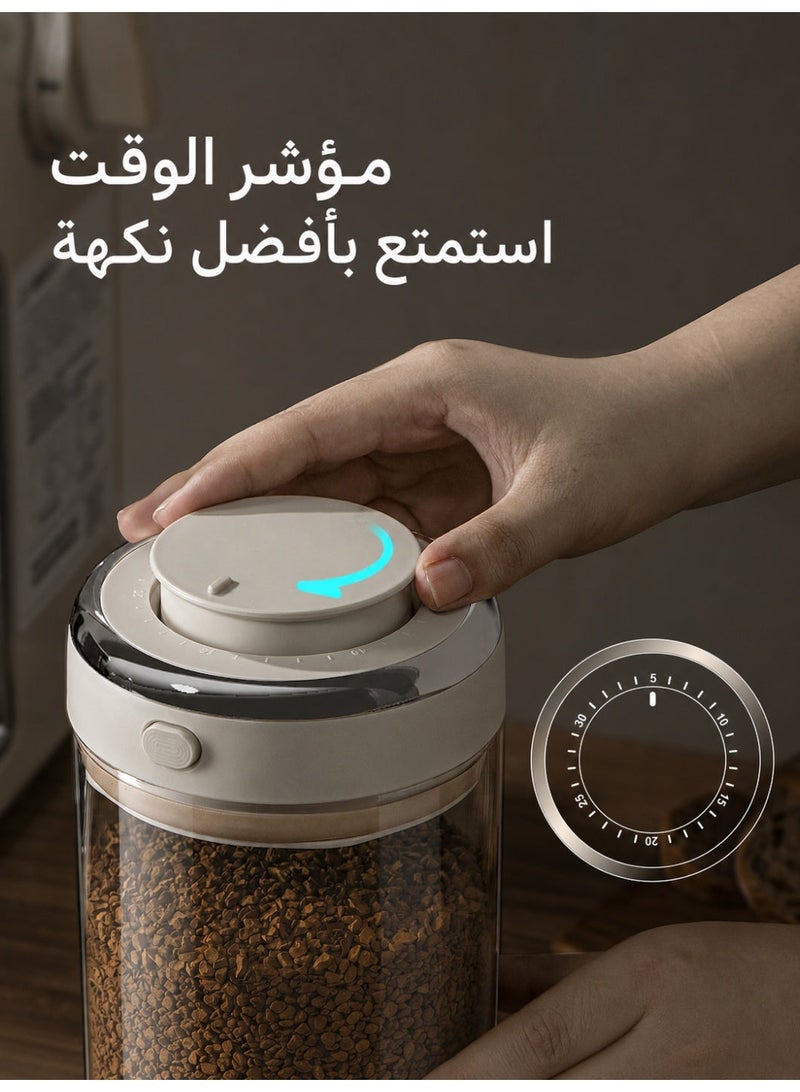 RUIYADA Vacuum Sealed Coffee Canister Coffee Container with One-Way CO2 Valve and Freshness Tracker, Perfect for Coffee Bean Storage,1700ml Large Capacity - Image 3
