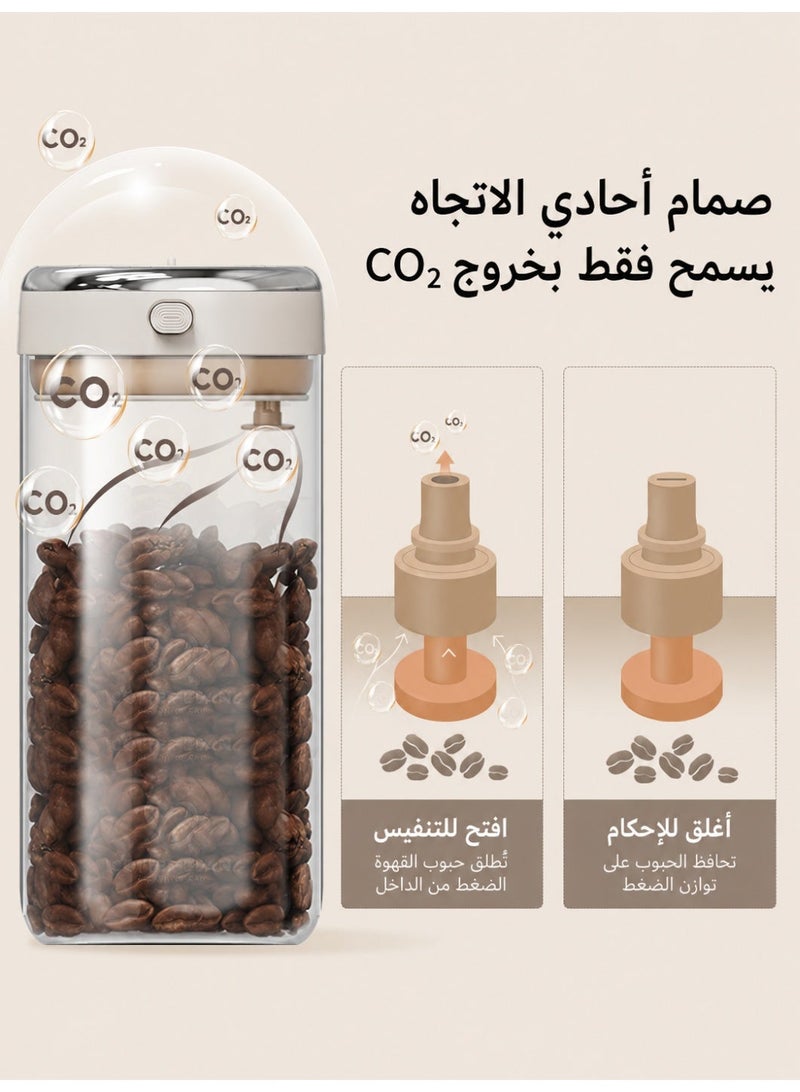 RUIYADA Vacuum Sealed Coffee Canister Coffee Container with One-Way CO2 Valve and Freshness Tracker, Perfect for Coffee Bean Storage,1700ml Large Capacity - Image 1