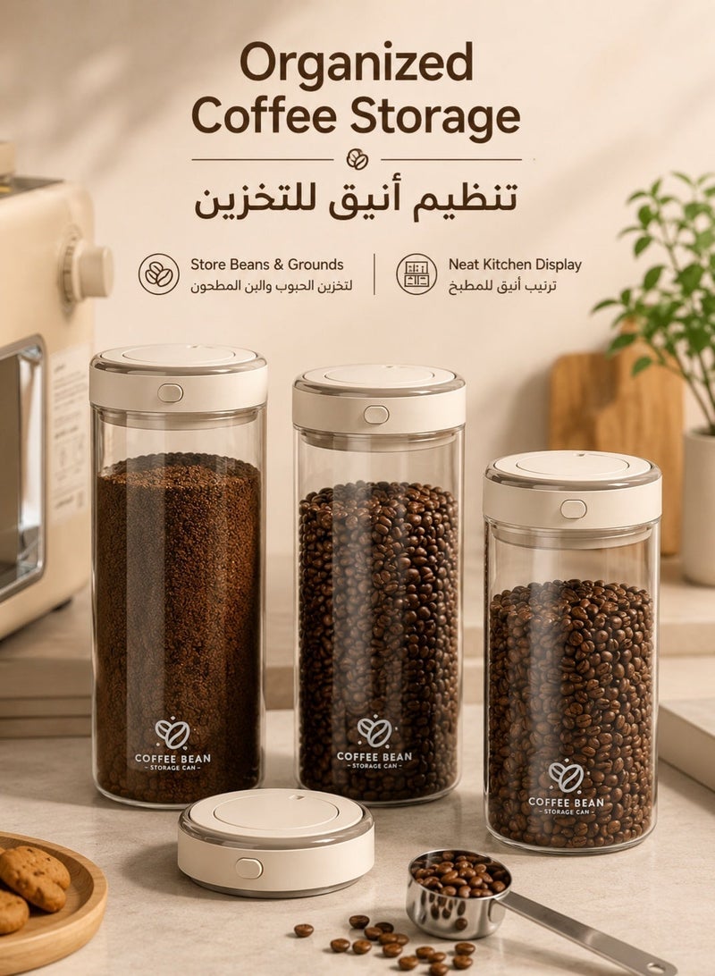 RUIYADA Vacuum Sealed Coffee Canister Coffee Container with One-Way CO2 Valve and Freshness Tracker, Perfect for Coffee Bean Storage,1700ml Large Capacity - Image 4