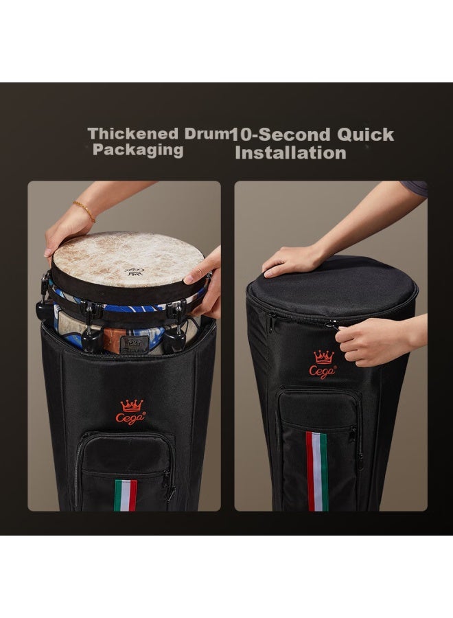Cega African Drum, 12-inch Professional Performance-grade Adjustable Tuning Hand Drum, Percussion Instrument, Holiday Gift - Image 5