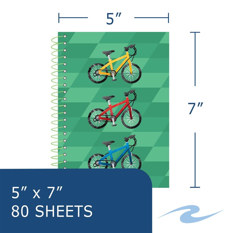 Roaring Spring دفتر ملاحظات دائري معاد تدويره من ROARING SPRING، 80 ورقة، 7" × 5"، مقاس جامعي، يباع كحزمة مكونة من 4 دفاتر بأغلفة متنوعة - Image 2